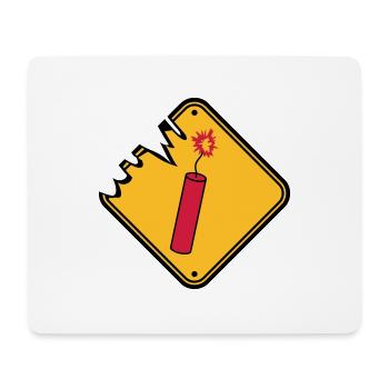 bouclier attention danger danger prudence stan - Tapis de souris (format paysage) - blanc - Devant