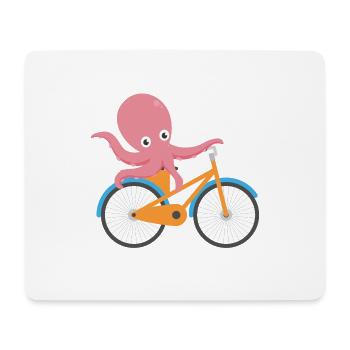 OCTOPUS SUR BIKE FUNNY T-SHIRT KIDS MEN - Tapis de souris (format paysage) - blanc - Devant