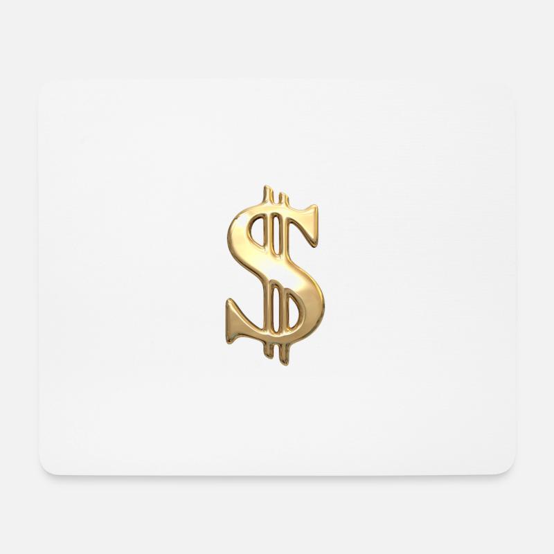 Dollar sign in gold - Mouse Pad (horizontal) - white
