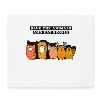 Save the animals and eat people Poison - Mouse Pad (horizontal) - white - Front