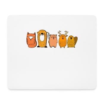 Animaux de la forêt Idée cadeau - Tapis de souris (format paysage) - blanc - Devant