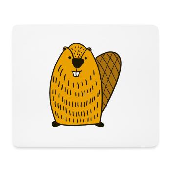 Beaver funny Illustration Gift Men Women - Mousepad (Querformat) - Weiß - Vorne