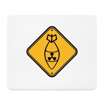 bouclier danger attention attention bombe atomique - Tapis de souris (format paysage) - blanc - Devant