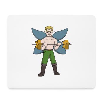 Elfe Mann Fitness Geschenk Gewichtheben Kraftsport - Mousepad (Querformat) - Weiß - Vorne