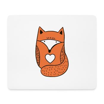 Fox heart funny illustration of Gift Men Women - Mouse Pad (horizontal) - white - Front