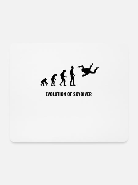 Evolution Fallschirmspringer - Mousepad (Querformat) - Weiß