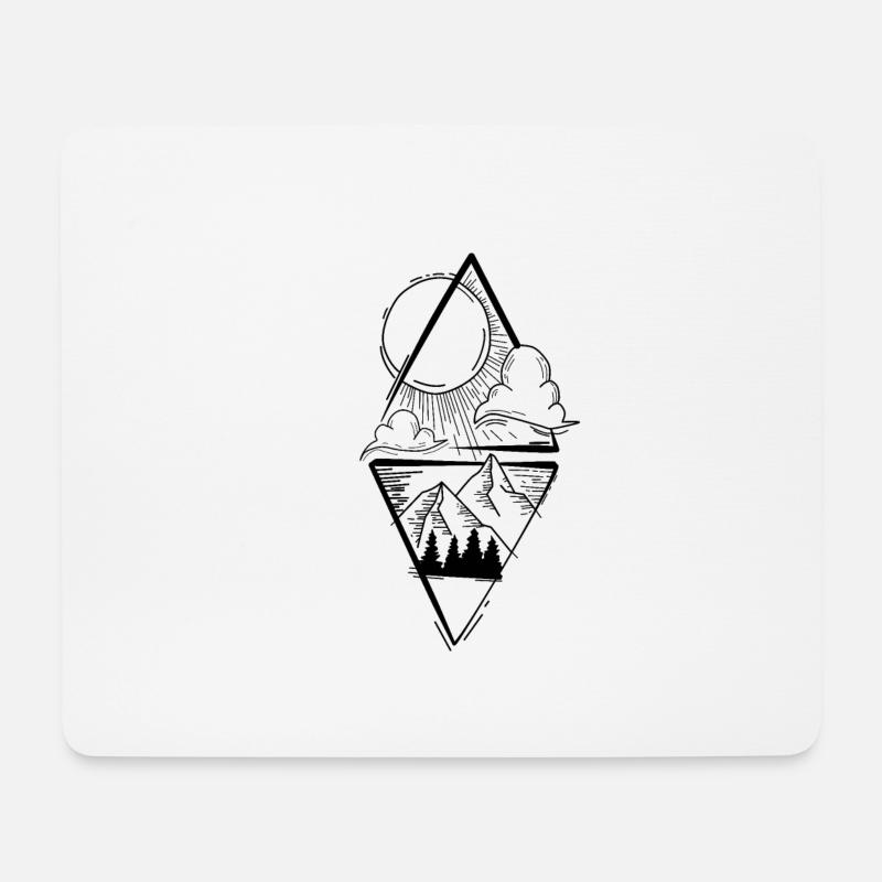Sun Mountains - Mousepad (Querformat) - Weiß
