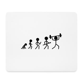 Kraftsport Strichmännchen Hantel Geschenk Fitness - Mousepad (Querformat) - Weiß - Vorne