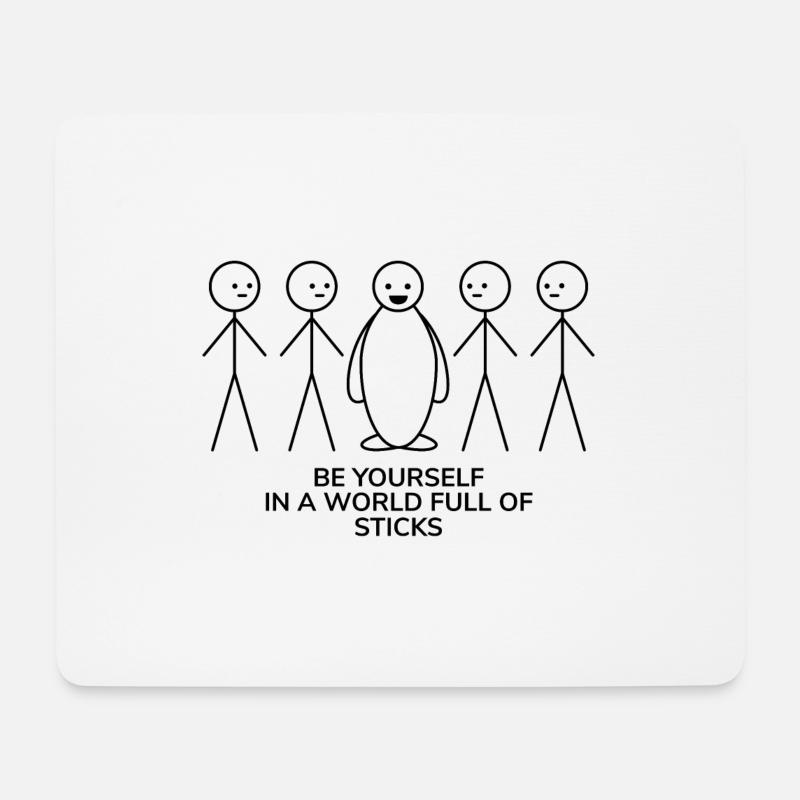 Strichmännchen lustiger Spruch Geschenk Cartoon - Mousepad (Querformat) - Weiß