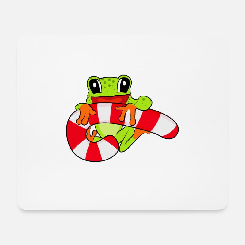 Frog Eating Candy - Frog with sweets - Mouse Pad (horizontal) - white