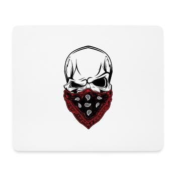 Crâne bandana écharpe pirate - Tapis de souris (format paysage) - blanc - Devant