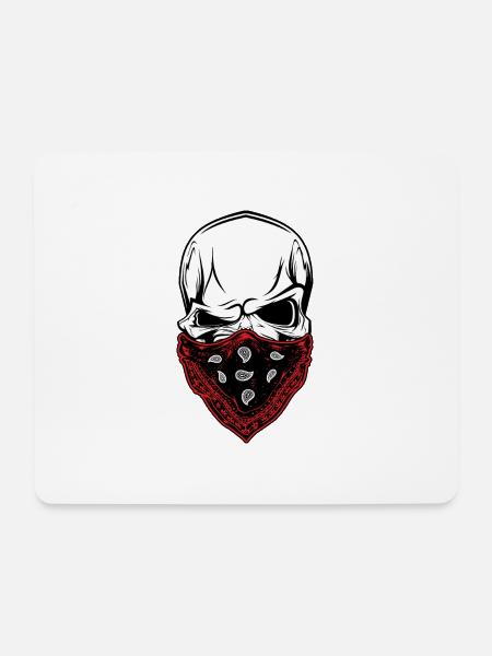 Skull Bandana Halstuch Pirat - Mousepad (Querformat) - Weiß