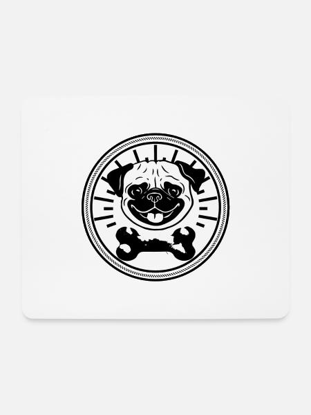 Pug Wappen Mops - Mousepad (Querformat) - Weiß