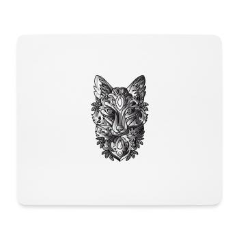 Fuchs Mit Schwarz Weiss Schattiernung - Mousepad (Querformat) - Weiß - Vorne