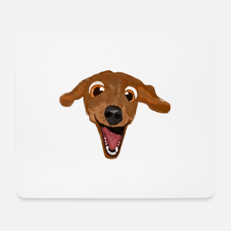 lustiger Hund - Mousepad (Querformat) - Weiß