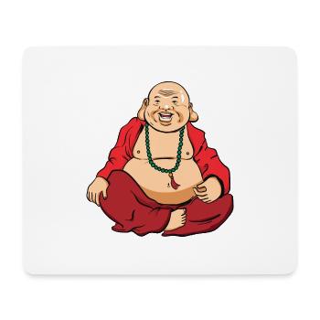 Bouddha heureux - Tapis de souris (format paysage) - blanc - Devant