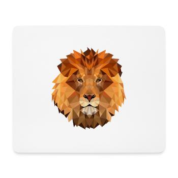 Low Poly Type Lion King of the Beast Mighty - Mouse Pad (horizontal) - white - Front
