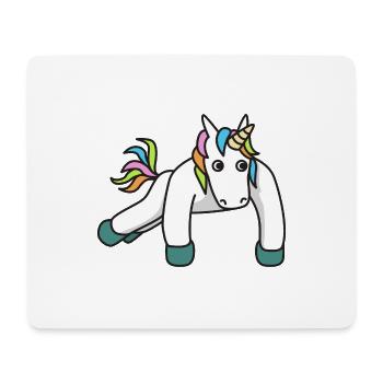 Pompes Licorne cadeau fitness gym workout - Tapis de souris (format paysage) - blanc - Devant