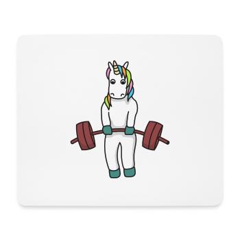 Unicorn weight fitness gift dumbbell weight training - Mouse Pad (horizontal) - white - Front