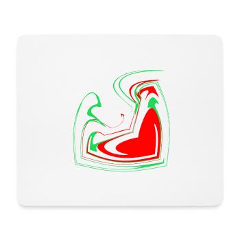 Herz Design cool grün rot Kunst Geschenk Idee - Mousepad (Querformat) - Weiß - Vorne
