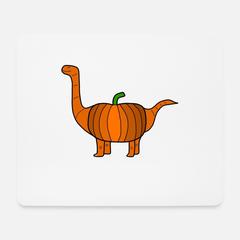 Kürbis Dino - Mousepad (Querformat) - Weiß