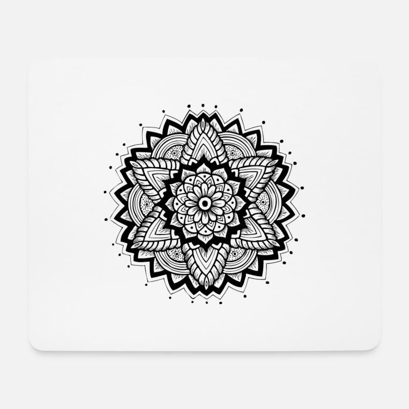 Mandala - Mousepad (Querformat) - Weiß