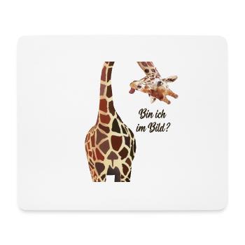 Giraffe, bin ich im Bild? - Mousepad (Querformat) - Weiß - Vorne