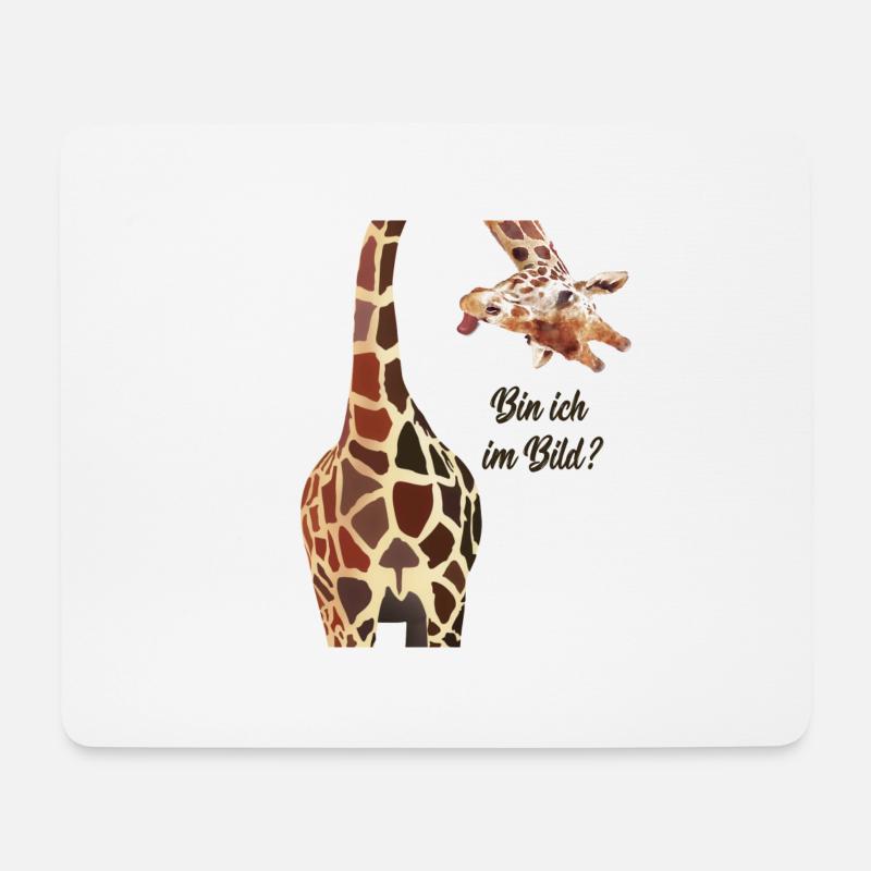 Giraffe, bin ich im Bild? - Mousepad (Querformat) - Weiß