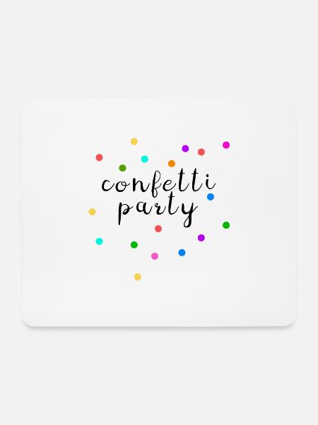 Konfetti Party Bunt Feier - Mousepad (Querformat) - Weiß