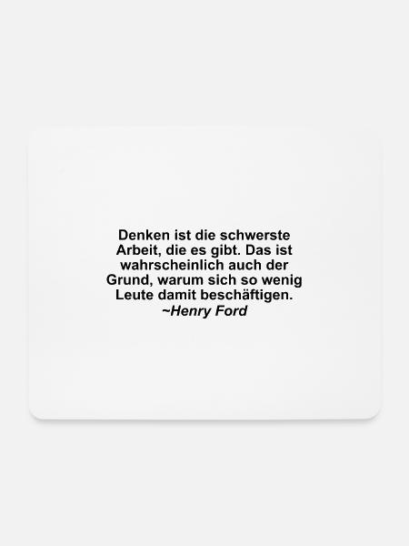 Henry F. Zitat - Mousepad (Querformat) - Weiß
