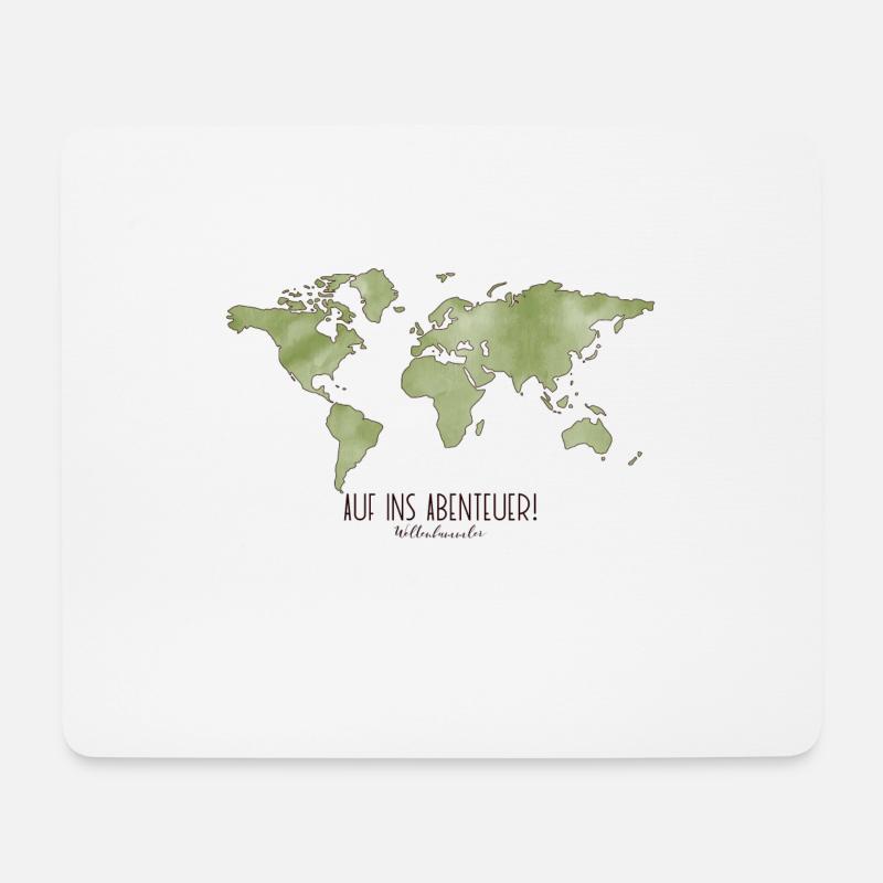 Weltenbummler, Kollektion: Reiseliebe, Design 1 - Mousepad (Querformat) - Weiß