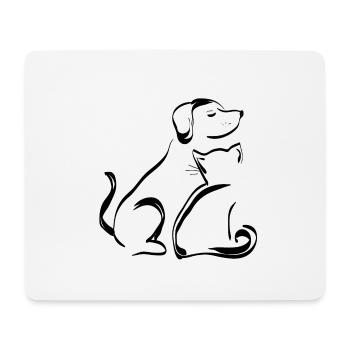 Dog & Cat - Mouse Pad (horizontal) - white - Front