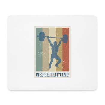 Weightlifting retro vintage gift sport force - Mouse Pad (horizontal) - white - Front