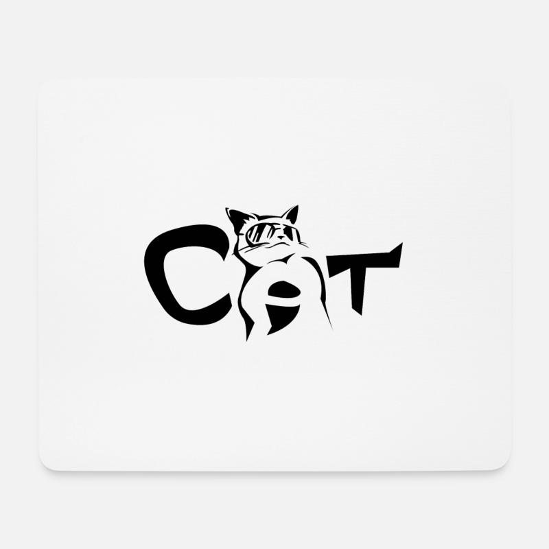 Cat/Katze - Mousepad (Querformat) - Weiß