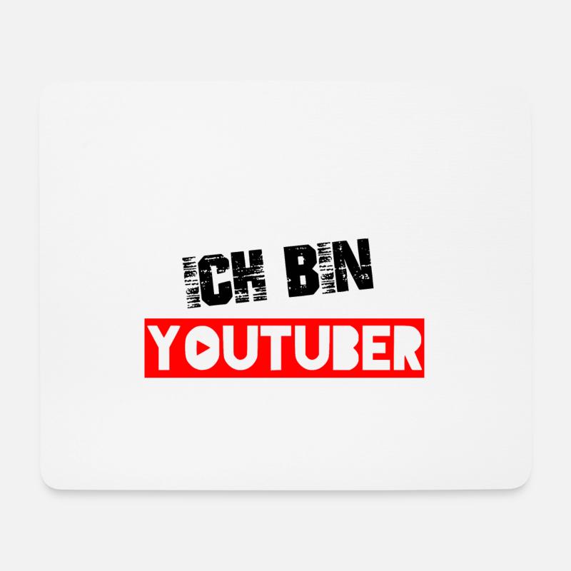 Youtube Youtuber Influencer Vlogger Gamer - Mousepad (Querformat) - Weiß