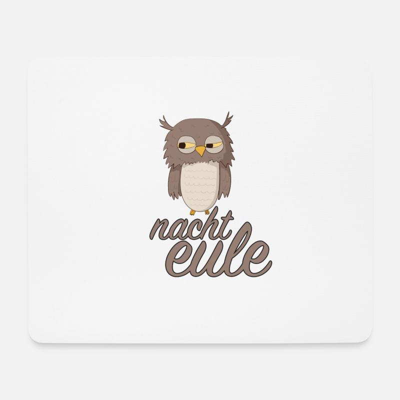 Nachteule - Mousepad (Querformat) - Weiß