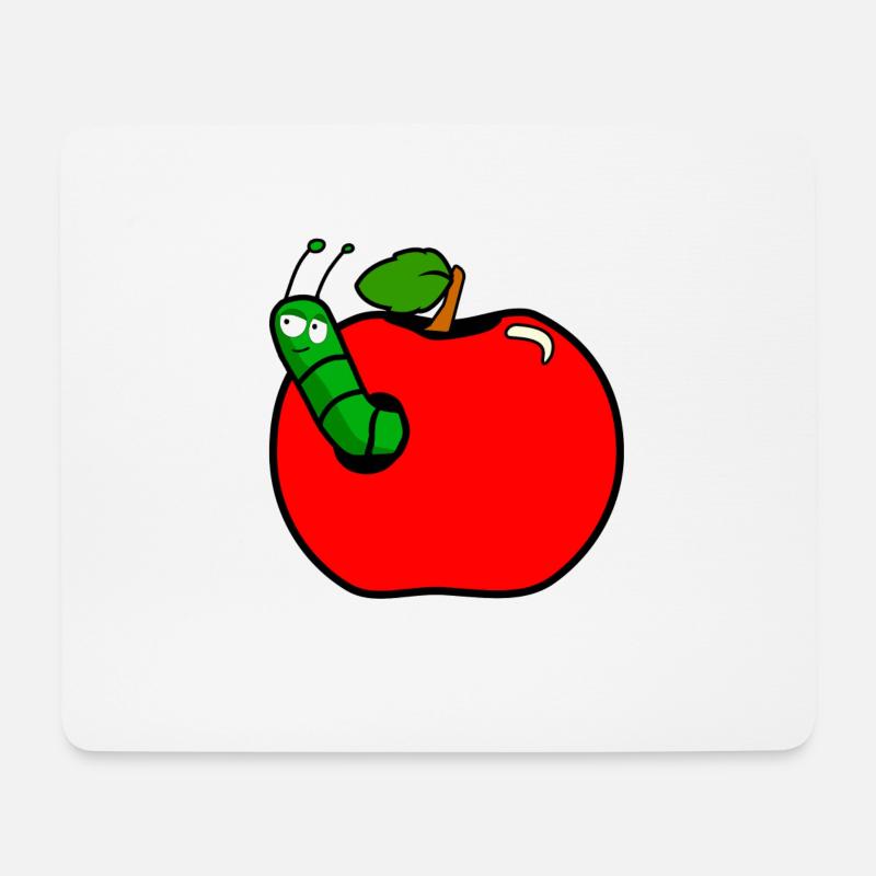Raupe Apfel - Mousepad (Querformat) - Weiß