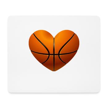 Basketball Herz Geschenk - Mousepad (Querformat) - Weiß - Vorne
