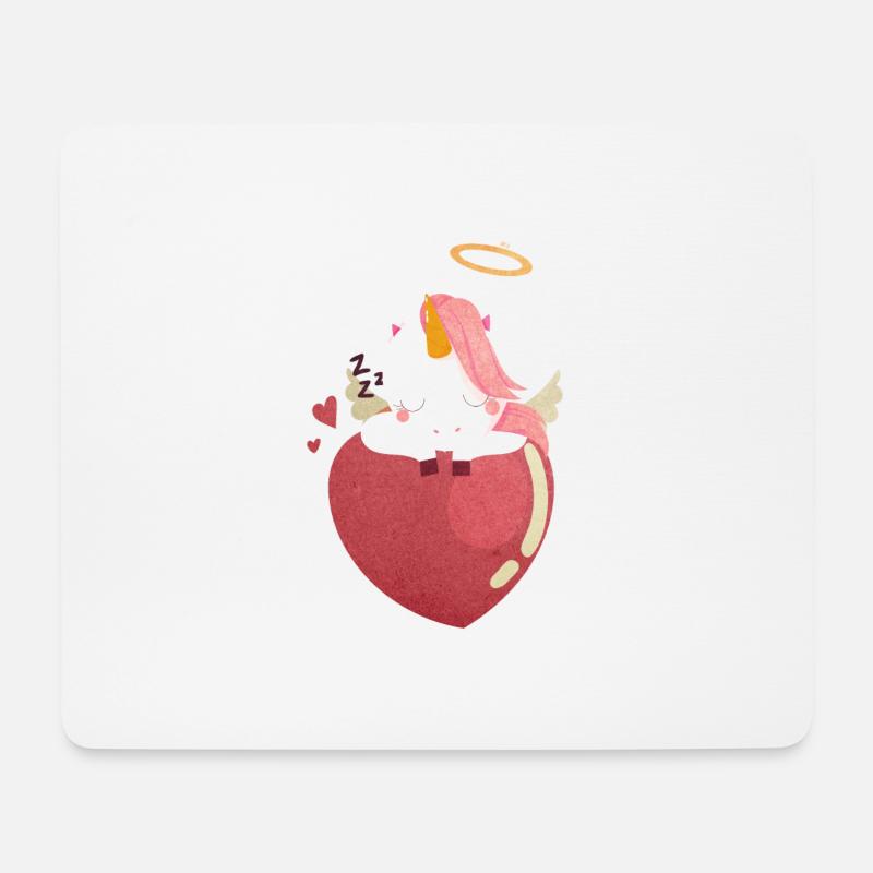 Engel Einhorn - Mousepad (Querformat) - Weiß