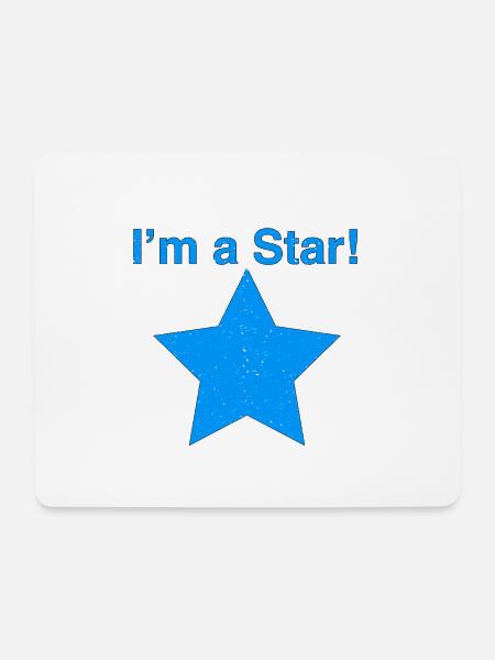 I'm a Star Blau - Mousepad (Querformat) - Weiß