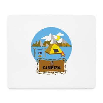 Plan de design outdoor Camping Camp de camp de camp montagnes - Tapis de souris (format paysage) - blanc - Devant