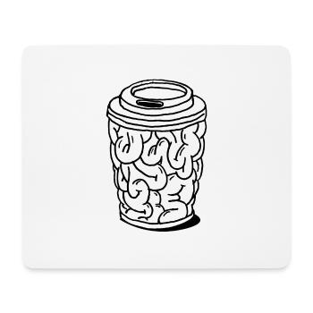 Kaffee Gehirn Becher to Go Geschenk - Mousepad (Querformat) - Weiß - Vorne