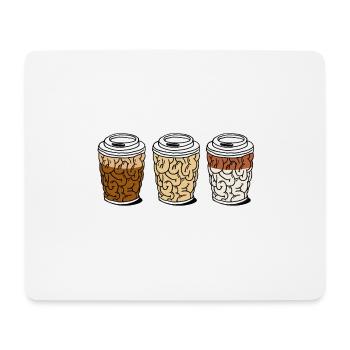 cadeau de cerveau de café cappuccino - Tapis de souris (format paysage) - blanc - Devant