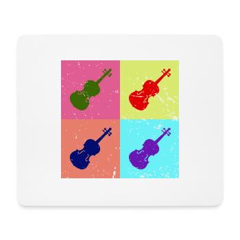 Geige Violine Geschenk Geiger Pop Art Musik - Mousepad (Querformat) - Weiß - Vorne