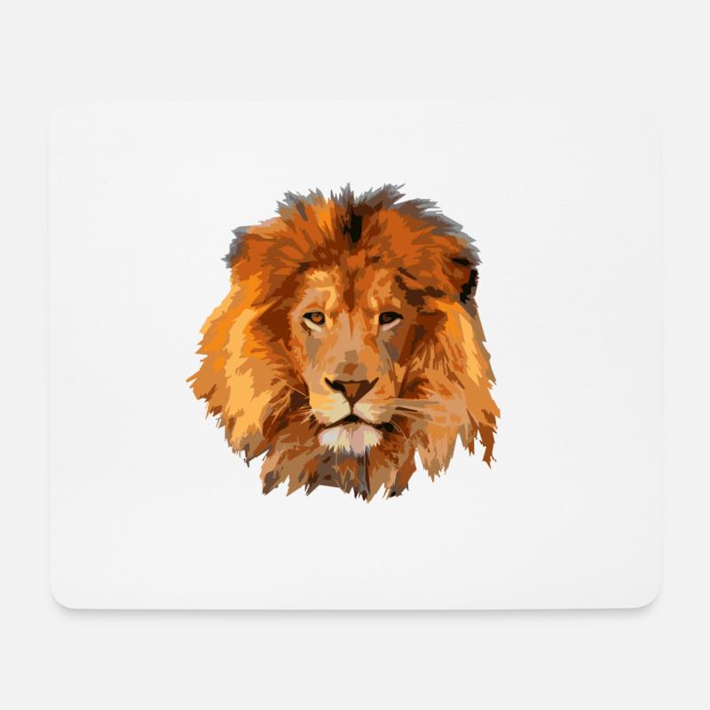 Löwe - Mousepad (Querformat) - Weiß