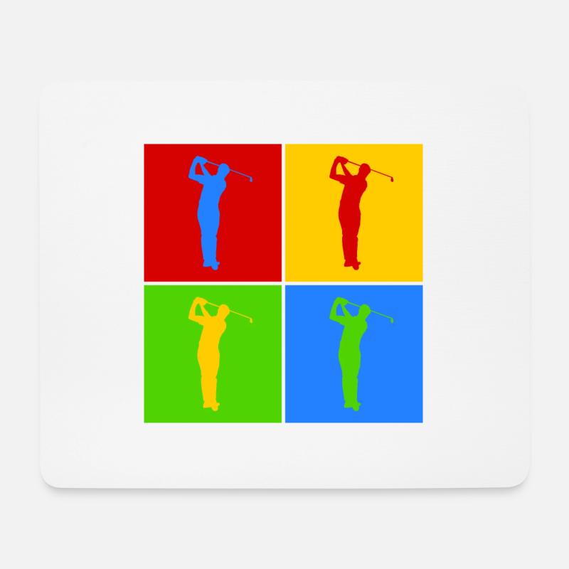 Golf Golfer Golfspieler Pop-Art - Mousepad (Querformat) - Weiß