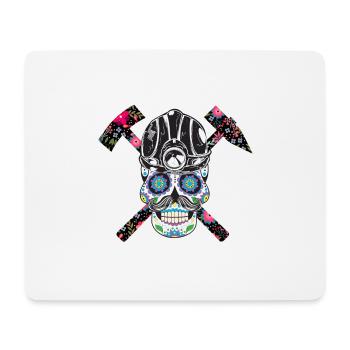 Miner skull with flowers - Mouse Pad (horizontal) - white - Front
