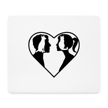Love - a heart for animals dog cat - Mouse Pad (horizontal) - white - Front