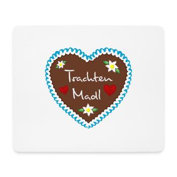 Lebkuchenherz Trachten Madl blau - Mousepad (Querformat) - Weiß - Vorne