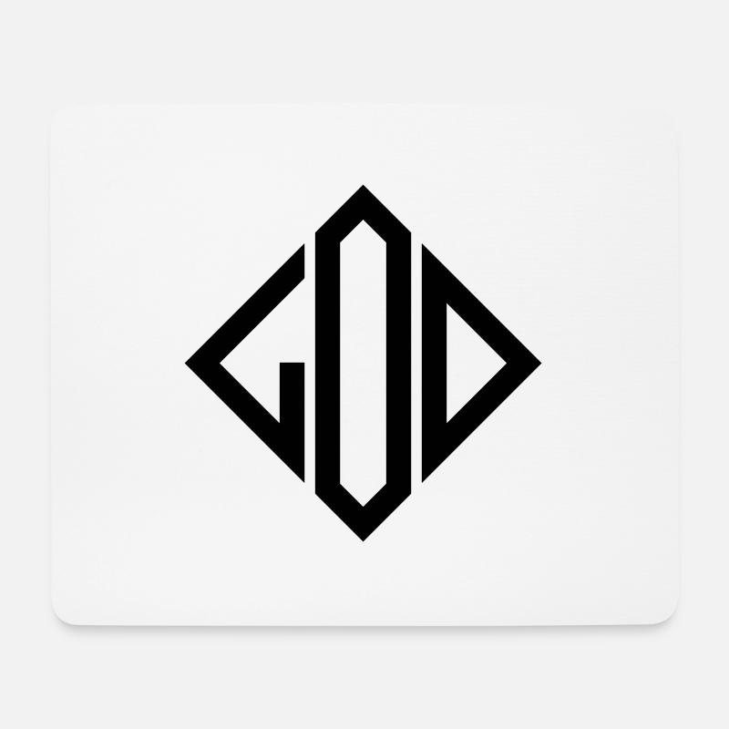 God Gott Quadrat Rhombus - Mousepad (Querformat) - Weiß